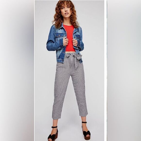 Free People West Side Tie Pant Gingham Size 2 NWT - Picture 1 of 8
